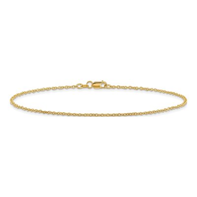 14K Yellow Gold 1.4mm Cable Forzantine Chain Anklet – view 3