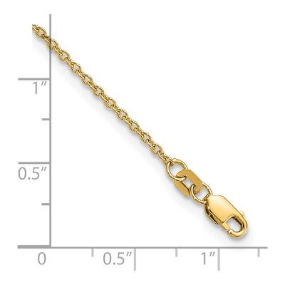 14K Yellow Gold 1.4mm Cable Forzantine Chain Anklet – view 5