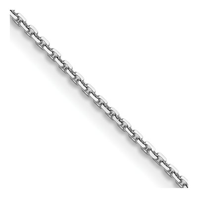 14K White Gold 1.2mm Diamond-Cut Cable Chain
