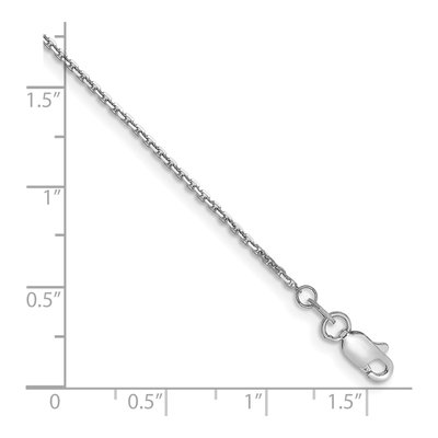 14K White Gold 1.2mm Diamond-Cut Cable Chain Anklet – view 2