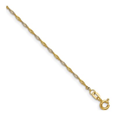 14K Yellow Gold 1.4mm Singapore Chain