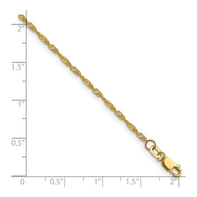 14K Yellow Gold 1.65mm Singapore Chain – view 6