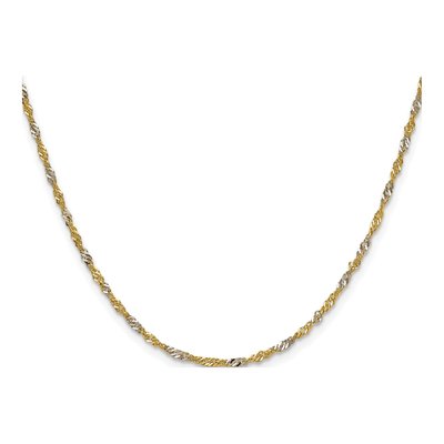 14K Yellow Gold 1.9mm Singapore Chain – view 3