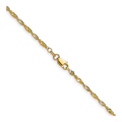 14K Yellow Gold 1.9mm Singapore Chain – view 4