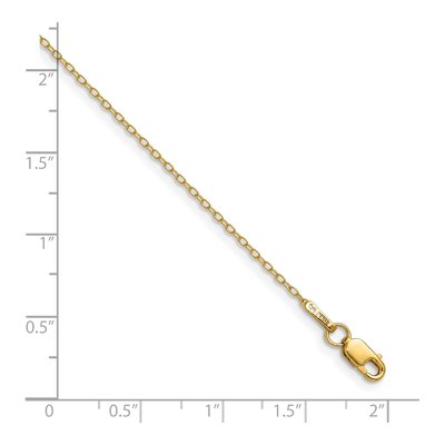 14K Yellow Gold 0.8mm Cable Forzantine Chain Anklet – view 3