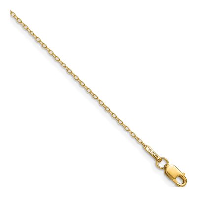 14K Yellow Gold 0.8mm Cable Forzantine Chain Anklet