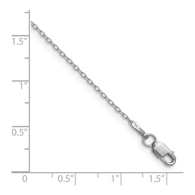 14K White Gold 0.8mm Cable Forzantine Chain Anklet – view 2