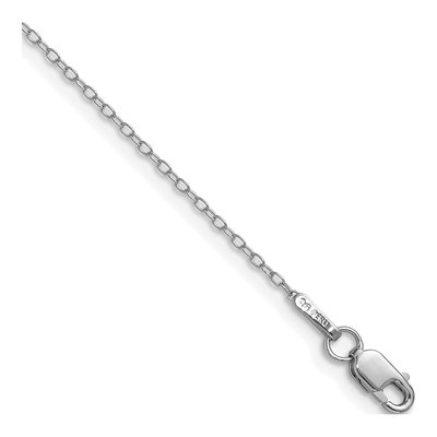 14K White Gold 0.8mm Cable Forzantine Chain Anklet