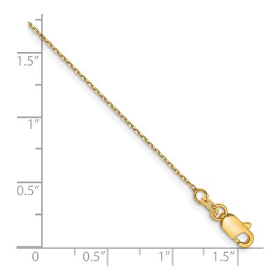 14K Yellow Gold 0.8mm Diamond-Cut Cable Forzantine Chain Anklet – view 2