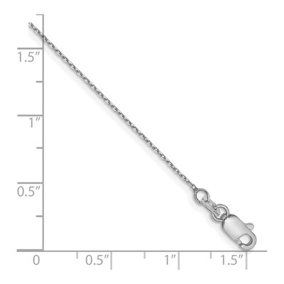 14K White Gold 0.8mm Diamond-Cut Forzantine Chain Anklet – view 2