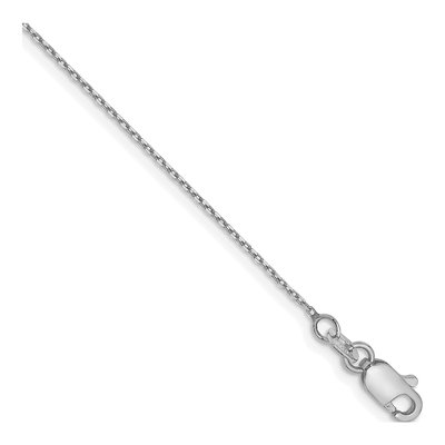 14K White Gold 0.8mm Diamond-Cut Forzantine Chain Anklet