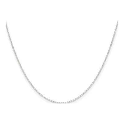 14K White Gold 0.8mm Diamond-Cut Cable Forzantine Chain – view 3