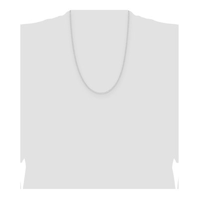 14K White Gold 0.8mm Diamond-Cut Cable Forzantine Chain – view 5