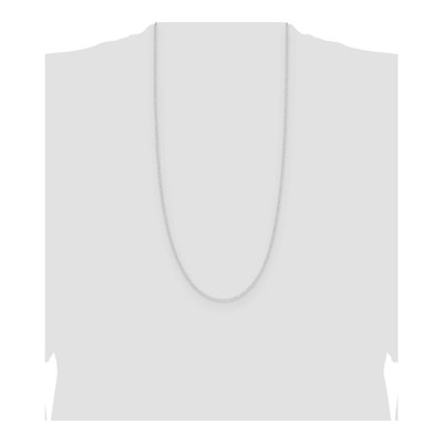 14K White Gold 0.8mm Diamond-Cut Cable Forzantine Chain – view 5