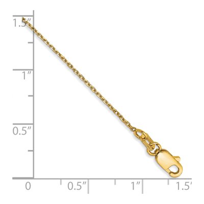 14K Yellow Gold 1mm Diamond-Cut Forzantine Chain Anklet – view 2