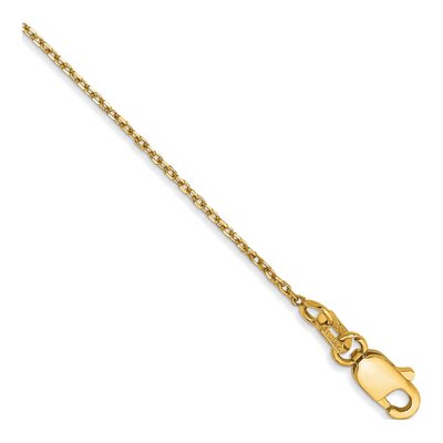 14K Yellow Gold 1mm Diamond-Cut Forzantine Chain Anklet