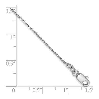 14K White Gold 1mm Diamond-Cut Forzantine Chain Anklet – view 2