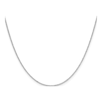 14K White Gold 1mm Diamond-Cut Forzantine Chain – view 2