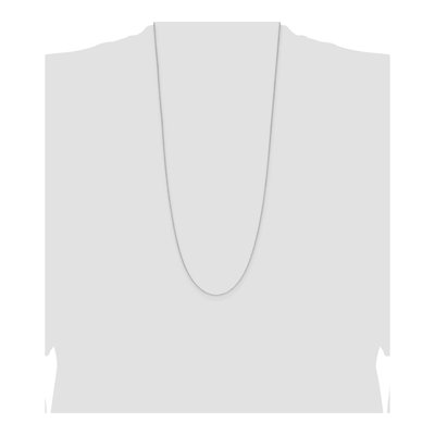 14K White Gold 1mm Diamond-Cut Cable Forzantine Chain – view 4