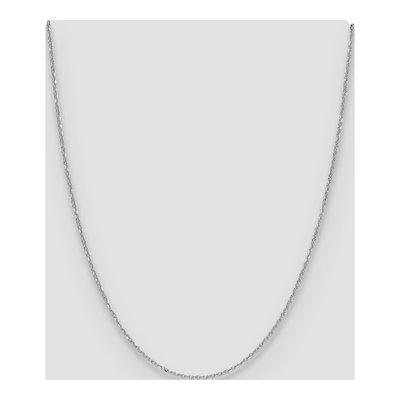 14K White Gold 1.4mm Diamond-Cut Cable Forzantine Chain – view 4