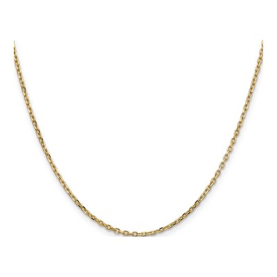 14K Yellow Gold 1.8mm Diamond-Cut Round Open Cable Chain – view 3