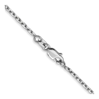 14K White Gold 1.8mm Diamond-Cut Round Open Cable Chain – view 3