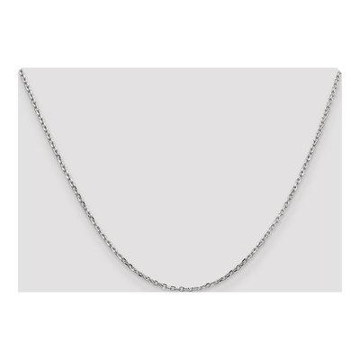 14K White Gold 1.8mm Diamond-Cut 18-Inch Round Open Cable Chain – view 4