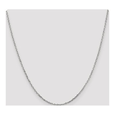14K White Gold 1.8mm Diamond-Cut 20-Inch Round Open Cable Chain – view 4