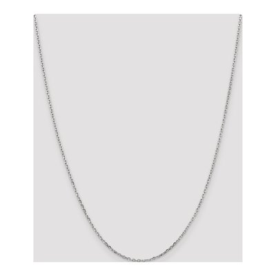 14K White Gold 1.8mm Diamond-Cut Round Open Cable Chain – view 4