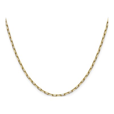 14K Yellow Gold 2.1mm Beveled Paperclip Chain – view 3
