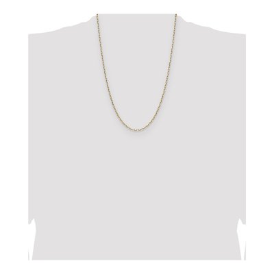 14K Yellow Gold 2.1mm 24-inch Beveled Paperclip Chain – view 5