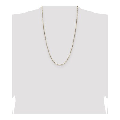 14K Yellow Gold 2.1mm Beveled Paperclip Chain – view 5