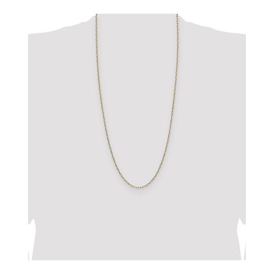 14K Yellow Gold 2.1mm Beveled Paperclip Chain – view 5