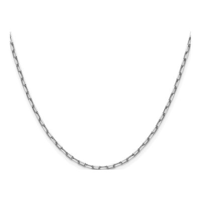 14K White Gold 2.1mm Beveled Paperclip Chain – view 3