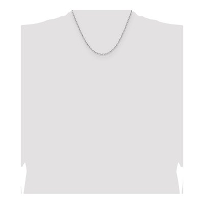 14K White Gold 2.1mm Beveled Paperclip Chain – view 5