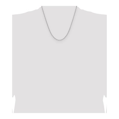 14K White Gold 2.1mm Beveled Paperclip Chain – view 5
