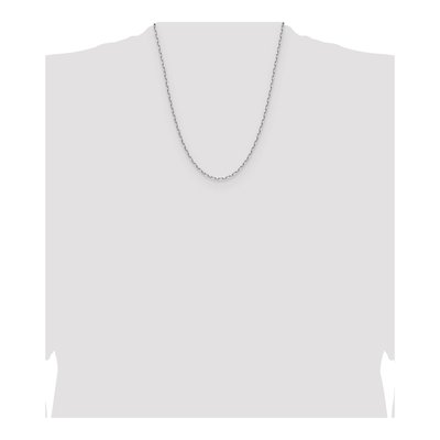 14K White Gold 2.1mm Beveled Paperclip Chain – view 5