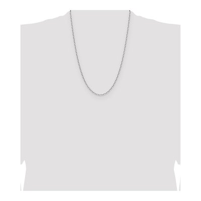 14K White Gold 2.1mm Beveled Paperclip Chain – view 5