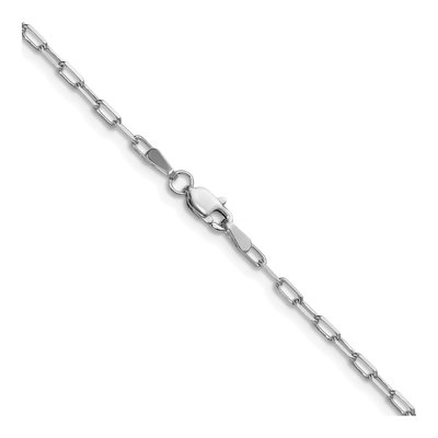 14K White Gold 2.1mm Beveled Paperclip Chain – view 4