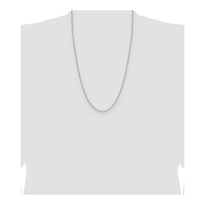 14K White Gold 2.1mm Beveled Paperclip Chain – view 5
