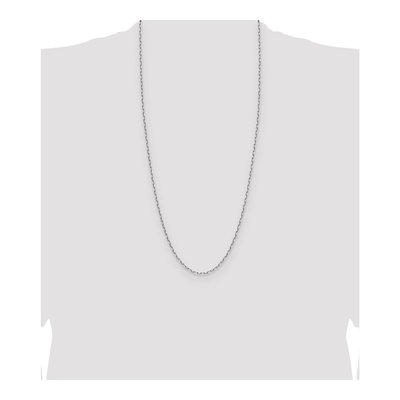 14K White Gold 2.1mm Beveled Paperclip Chain – view 5