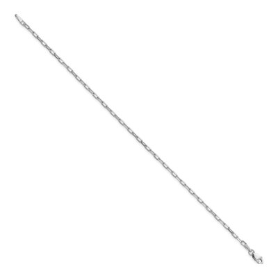 14K White Gold 2.1mm Beveled Paperclip Chain Bracelet – view 2