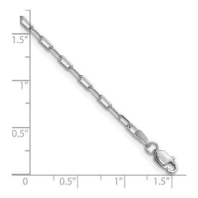 14K White Gold 2.1mm Beveled Paperclip Chain Bracelet – view 3