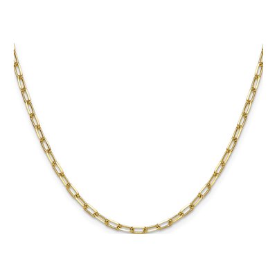 14K Yellow Gold 3mm Beveled Paperclip Chain – view 2
