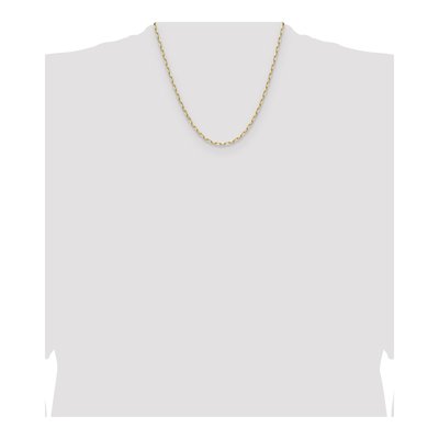14K Yellow Gold 3mm Beveled Paperclip Chain – view 4