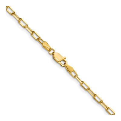14K Yellow Gold 3mm Beveled Paperclip Chain – view 3
