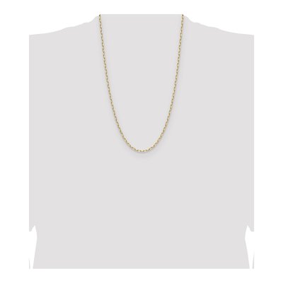 14K Yellow Gold 3mm Beveled Paperclip Chain – view 4