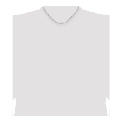 14K White Gold 3mm Beveled Paperclip Chain – view 5