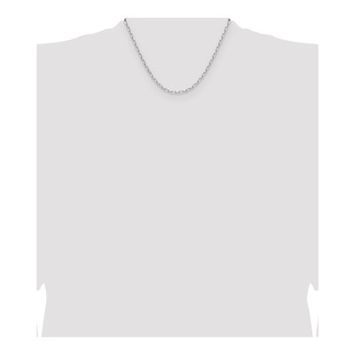 14K White Gold 3mm Beveled Paperclip Chain – view 5