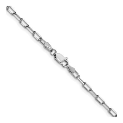 14K White Gold 3mm Beveled Paperclip Chain – view 4
